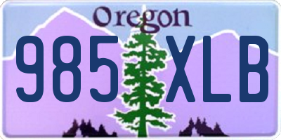 OR license plate 985XLB