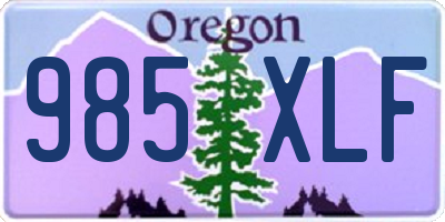 OR license plate 985XLF