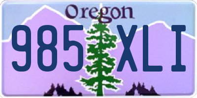 OR license plate 985XLI