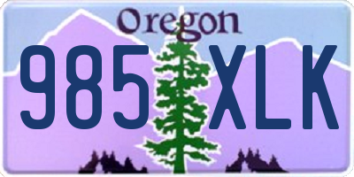 OR license plate 985XLK