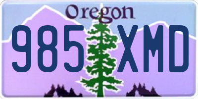 OR license plate 985XMD
