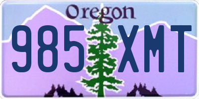 OR license plate 985XMT
