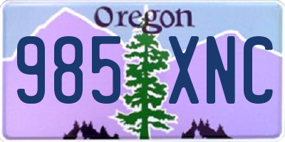 OR license plate 985XNC