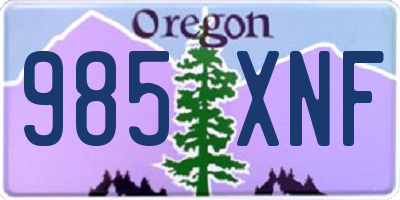 OR license plate 985XNF