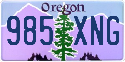 OR license plate 985XNG
