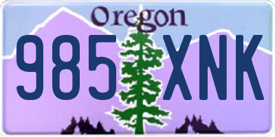 OR license plate 985XNK