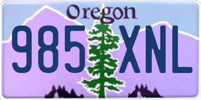 OR license plate 985XNL