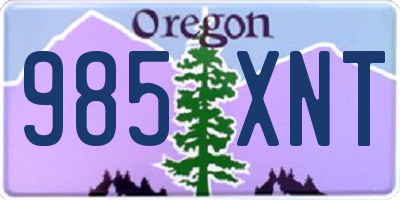 OR license plate 985XNT