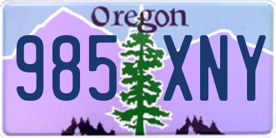 OR license plate 985XNY