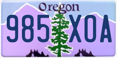 OR license plate 985XOA
