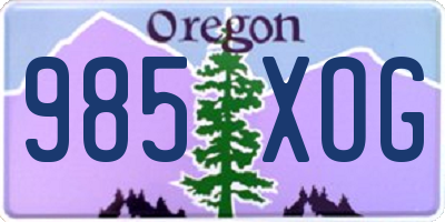 OR license plate 985XOG