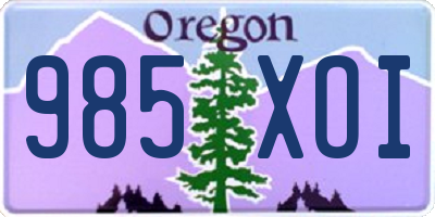 OR license plate 985XOI