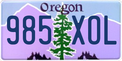 OR license plate 985XOL
