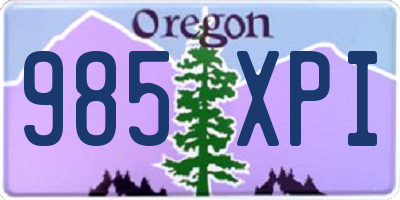 OR license plate 985XPI
