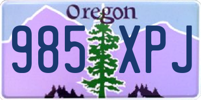 OR license plate 985XPJ