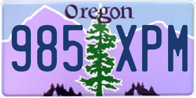 OR license plate 985XPM