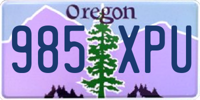 OR license plate 985XPU