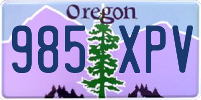 OR license plate 985XPV