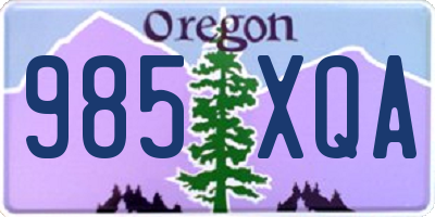 OR license plate 985XQA