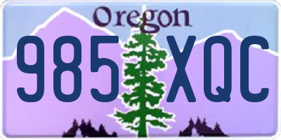 OR license plate 985XQC