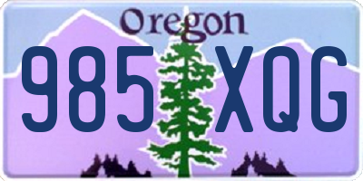 OR license plate 985XQG
