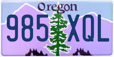 OR license plate 985XQL