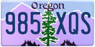 OR license plate 985XQS