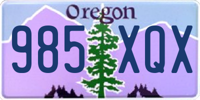 OR license plate 985XQX