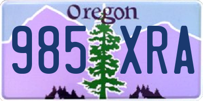 OR license plate 985XRA