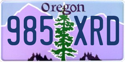 OR license plate 985XRD