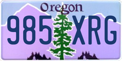 OR license plate 985XRG