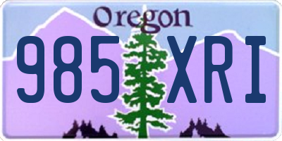 OR license plate 985XRI