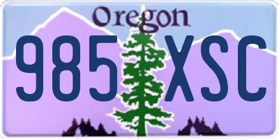 OR license plate 985XSC