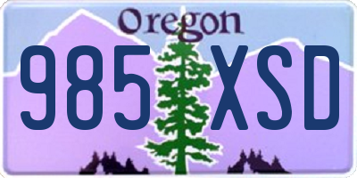 OR license plate 985XSD