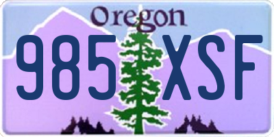 OR license plate 985XSF