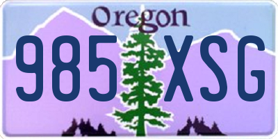 OR license plate 985XSG