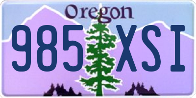 OR license plate 985XSI
