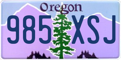 OR license plate 985XSJ