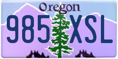 OR license plate 985XSL