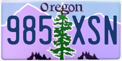 OR license plate 985XSN