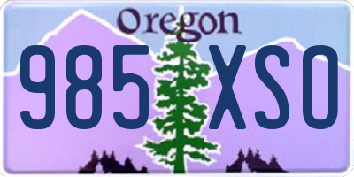 OR license plate 985XSO