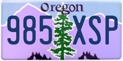 OR license plate 985XSP