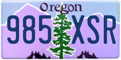 OR license plate 985XSR