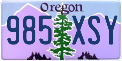 OR license plate 985XSY