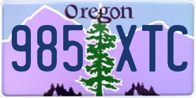 OR license plate 985XTC