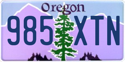 OR license plate 985XTN