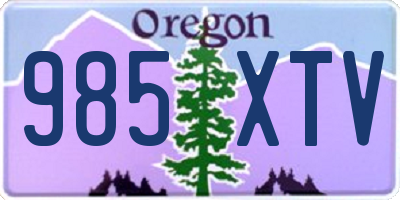 OR license plate 985XTV