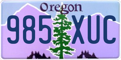 OR license plate 985XUC