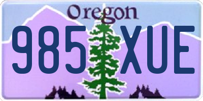 OR license plate 985XUE
