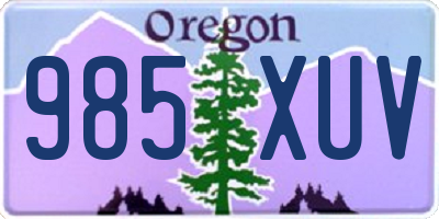 OR license plate 985XUV